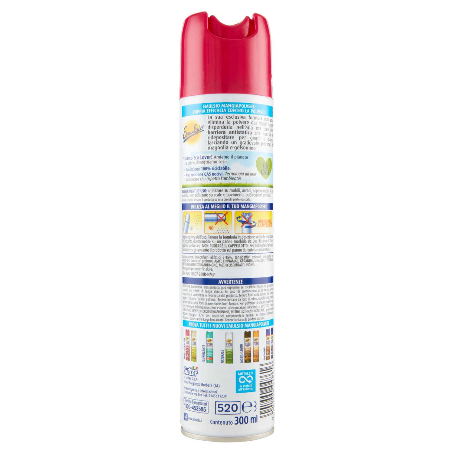 EMULSIO - Mangiapolvere Naturale - Spray Antistatico 300 Ml