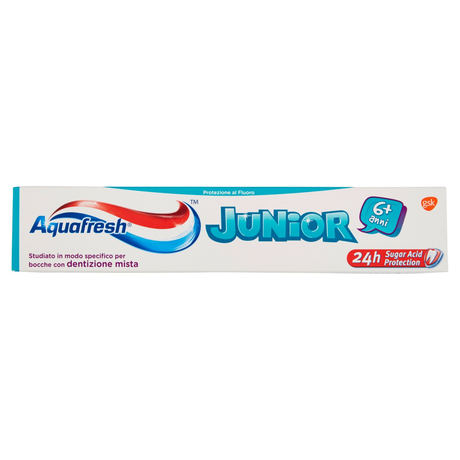 Aquafresh Junior Dentifricio Specifico per Bambini 6-12 anni con Fluoro  Gusto Menta Delicata 75 ml