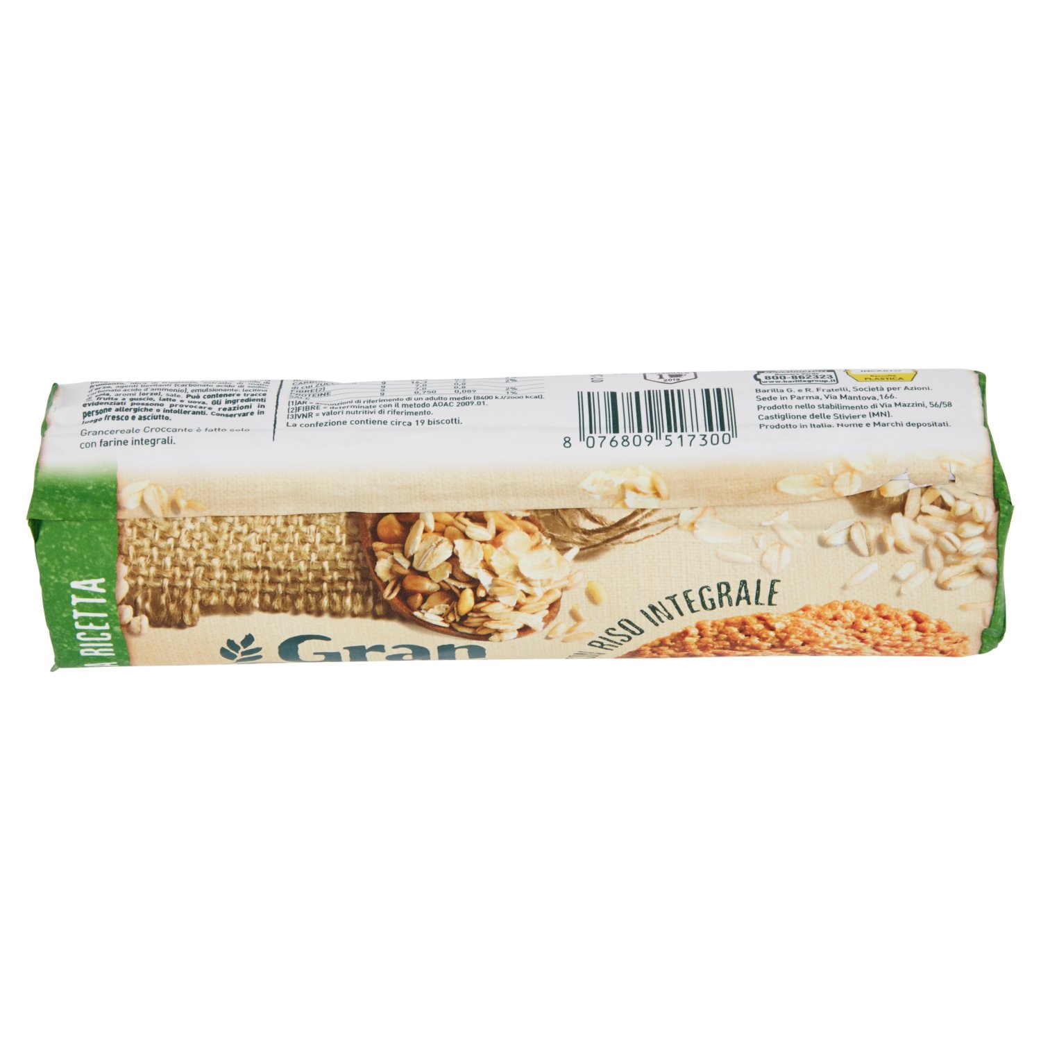 Mulino Bianco Biscotti Integrali Gran Cereale Croccante Tubo gr. 230